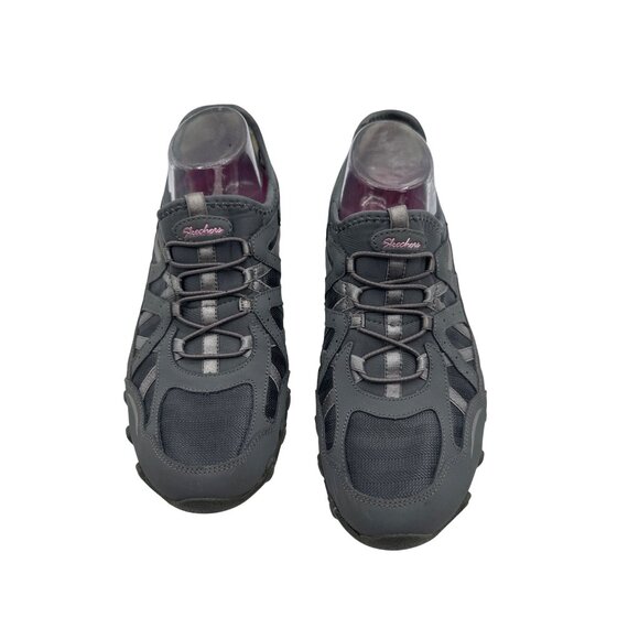 Skechers s Size 10 Gray Athletic Sneakers Mesh Synthetic Slip-On Accents - Picture 1 of 9